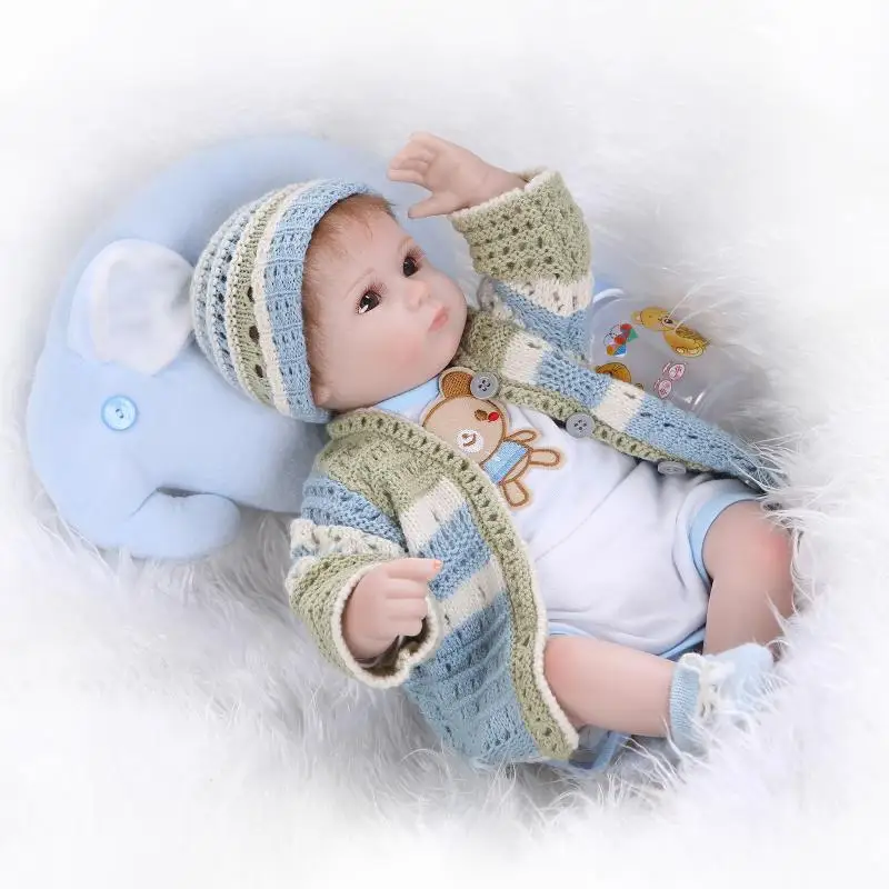 18'' Reborn Baby Boy Doll Simulation Newborn Soft Toy Kid Birthday Gift Handmand